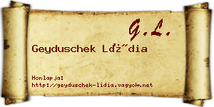 Geyduschek Lídia névjegykártya
